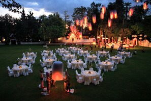 Outdoor banquet area