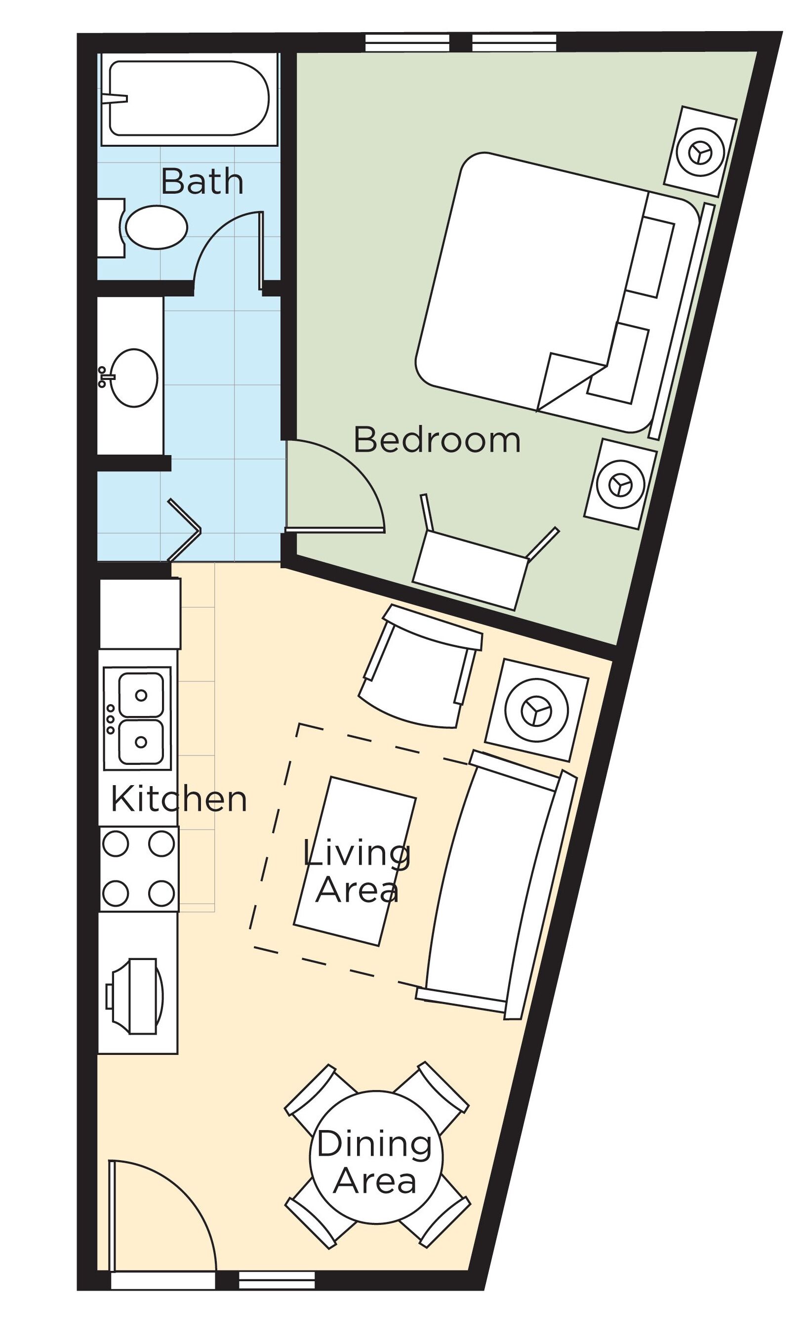 blackout curtains, iron/ironing board, free wifi, bed sheets