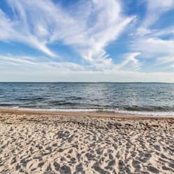 On the beach, white sand