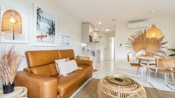 Flat-screen TV, DVD player