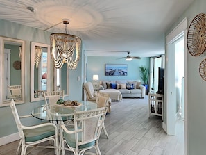 Condo, 2 Queen Beds, Balcony, Ocean View (#1207 West - No Pets) | Living area | TV