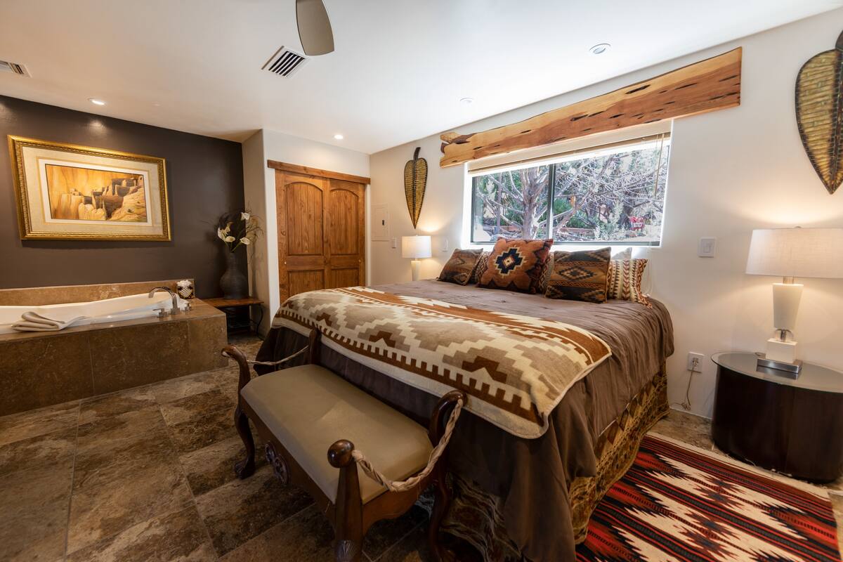 Premium bedding, memory-foam beds, desk, blackout curtains