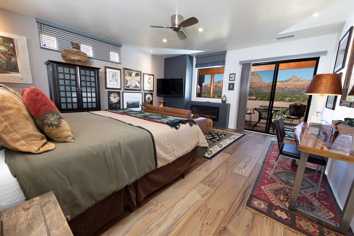 Premium bedding, memory-foam beds, desk, blackout curtains