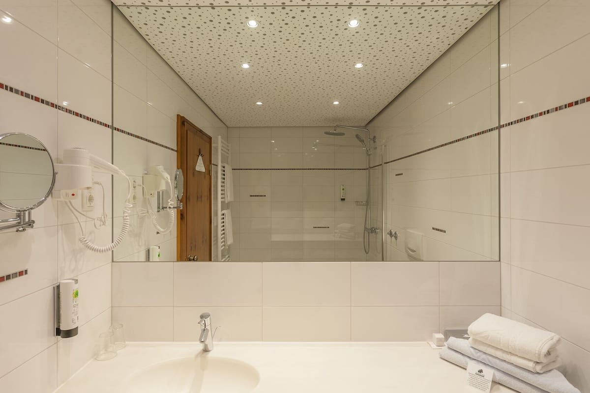 free toiletries, hair dryer, bathrobes, slippers