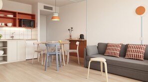 Apartment, 1 Bedroom | Living area | 32-inch flat-screen TV with satellite channels, TV