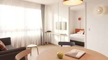 Apartment, 1 Bedroom | Desk, blackout curtains, soundproofing, free cots/infant beds