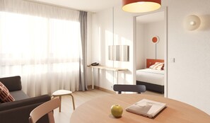 Appartement, 1 chambre | Bureau, rideaux occultants, chambres insonorisées, lits bébé (gratuits)