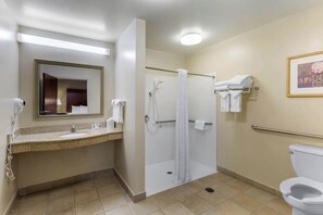 Efficiency, Suite, 1 King Bed with Sofa bed, Non Smoking | Bathroom | Combined shower/tub, rainfall showerhead, free toiletries, hair dryer - City Express By Marriott Elkridge (Elkridge)