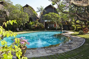 2 outdoor pools, pool umbrellas, pool loungers