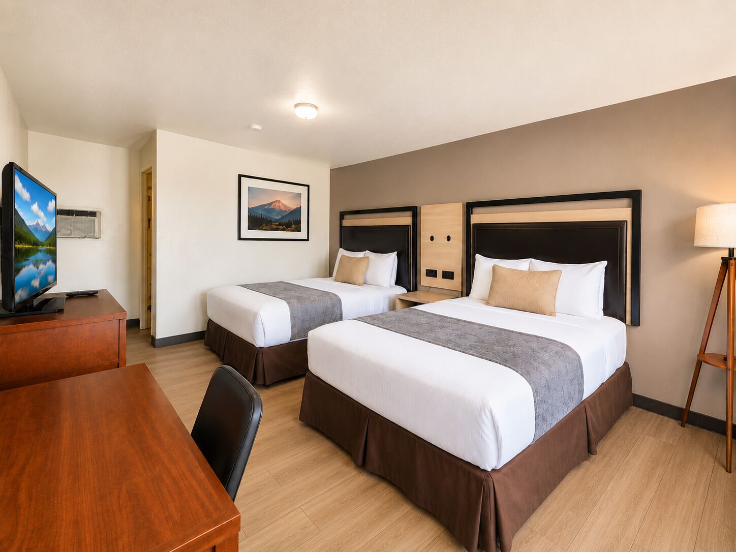 Basic Double Room, 2 Queen Beds | Desk, free WiFi, bed sheets