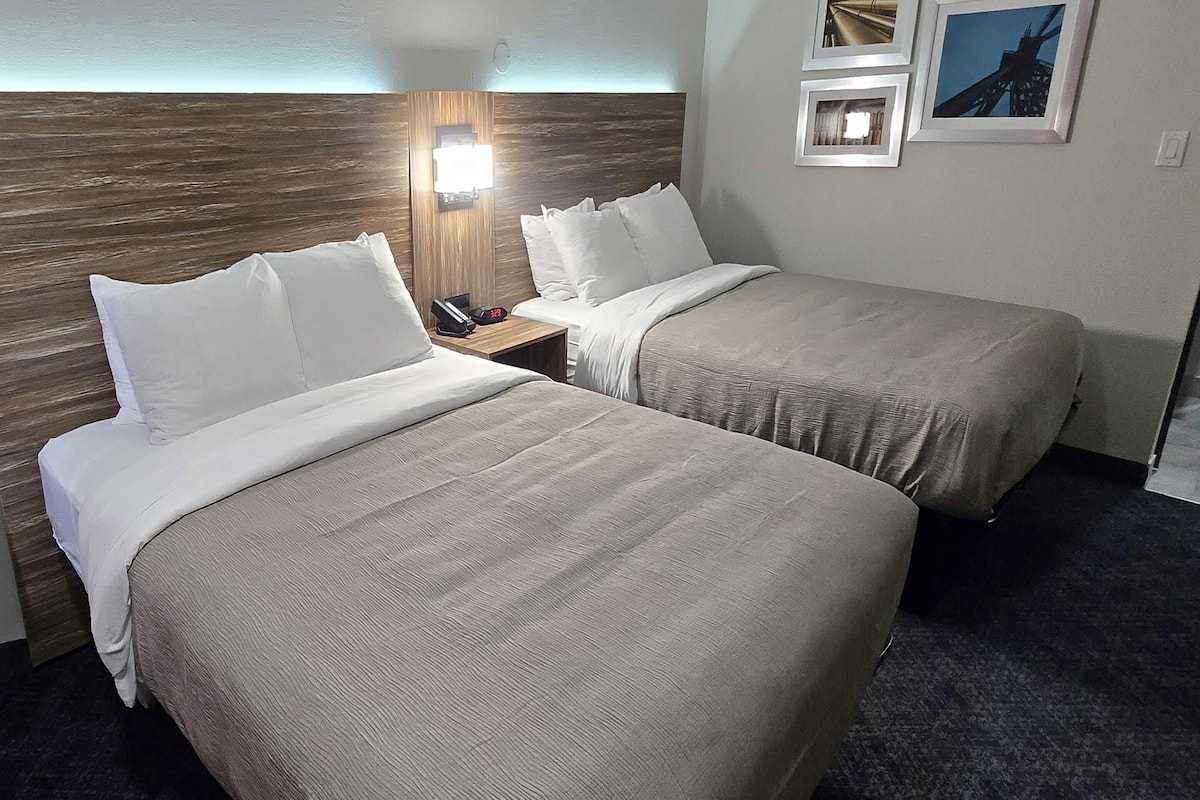 Standard Room, 2 Queen Beds, Non Smoking | Premium bedding, down comforters, desk, laptop workspace