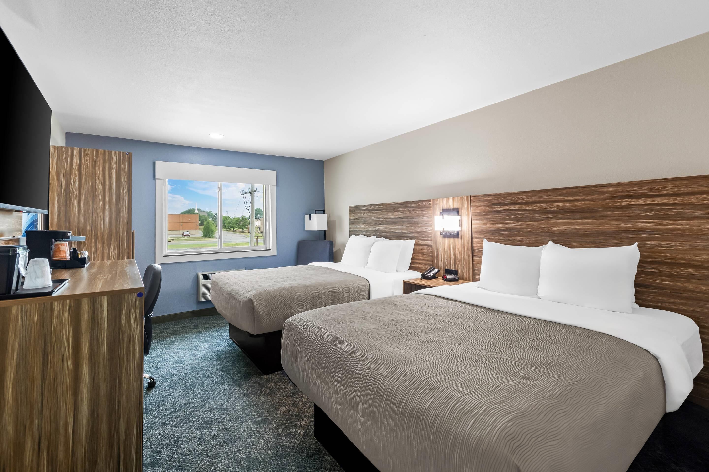 Standard Room, 2 Queen Beds, Non Smoking | Premium bedding, down comforters, desk, laptop workspace