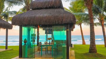 Breakfast, lunch, dinner served; international cuisine, pool views