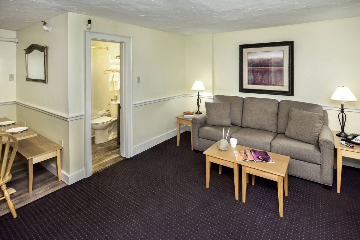 1 bedroom lodge suite | living area | 35-inch flat-screen tv with cable channels, tv