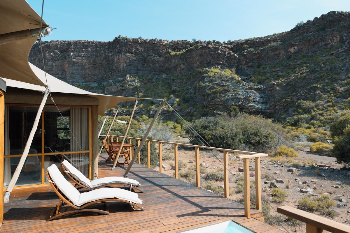 Dwyka Tented Lodge 1 | Uitzicht vanaf balkon