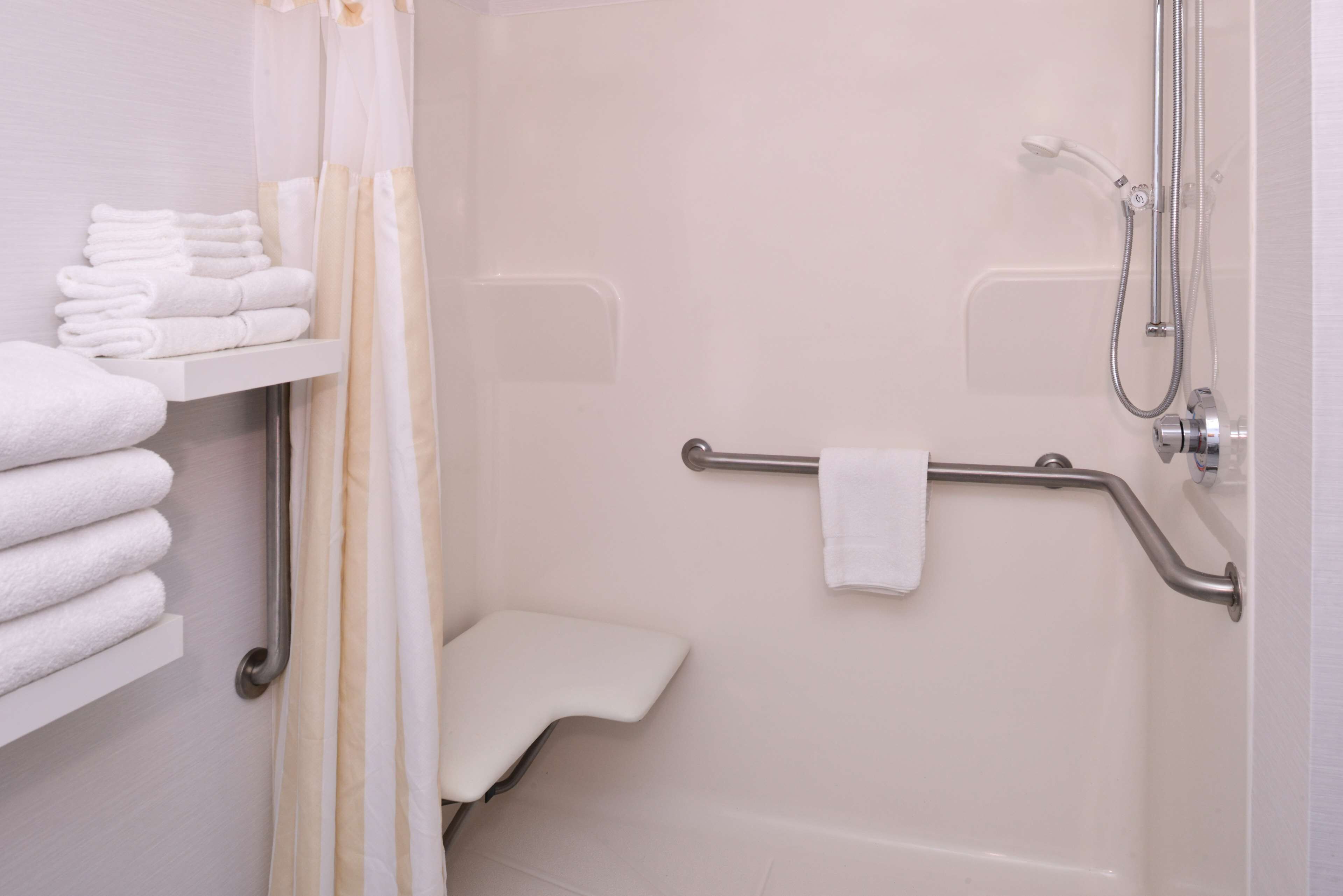 free toiletries, hair dryer, towels