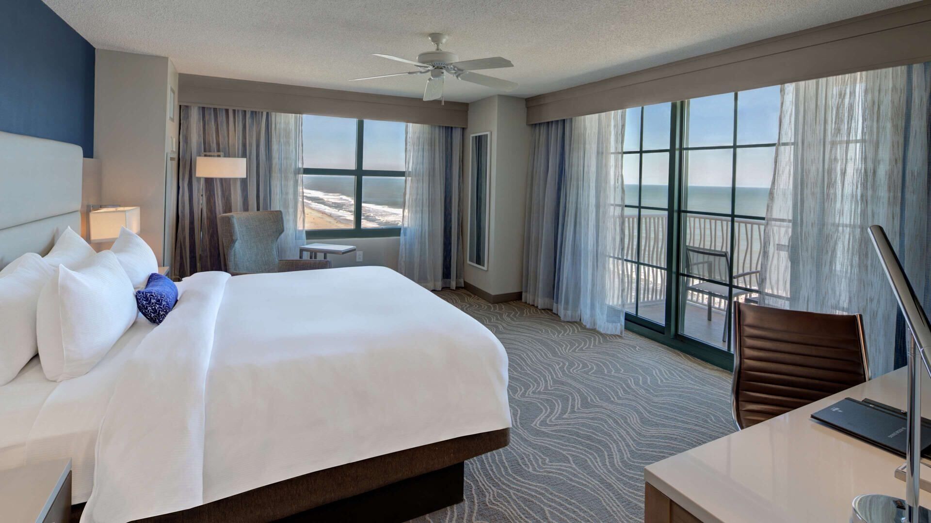 Premium bedding, pillow-top beds, in-room safe, desk
