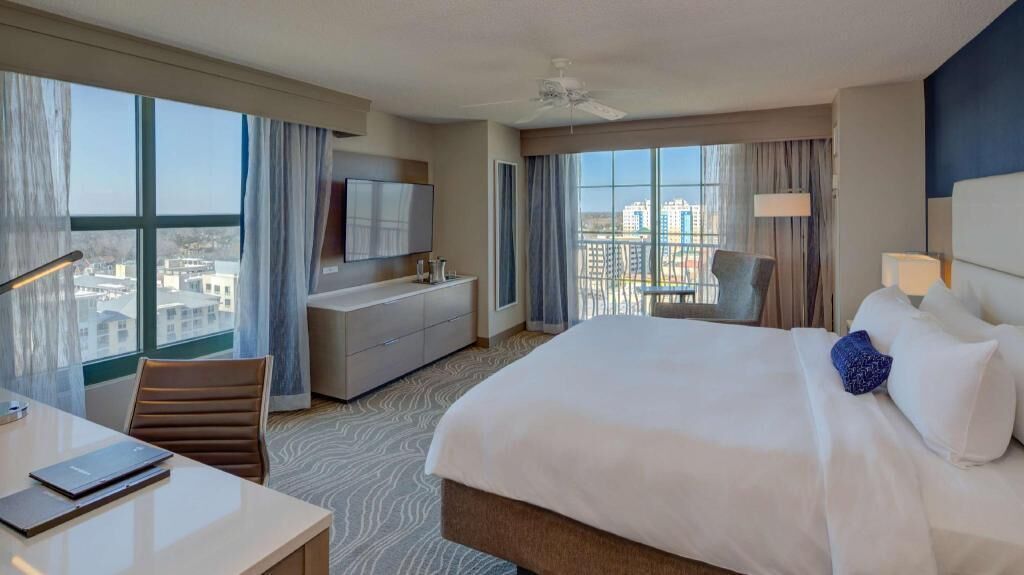 Premium bedding, pillow-top beds, in-room safe, desk
