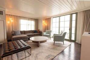 Suite, 1 King Bed | Living area | 37-inch flat-screen TV with cable channels, TV, pay films