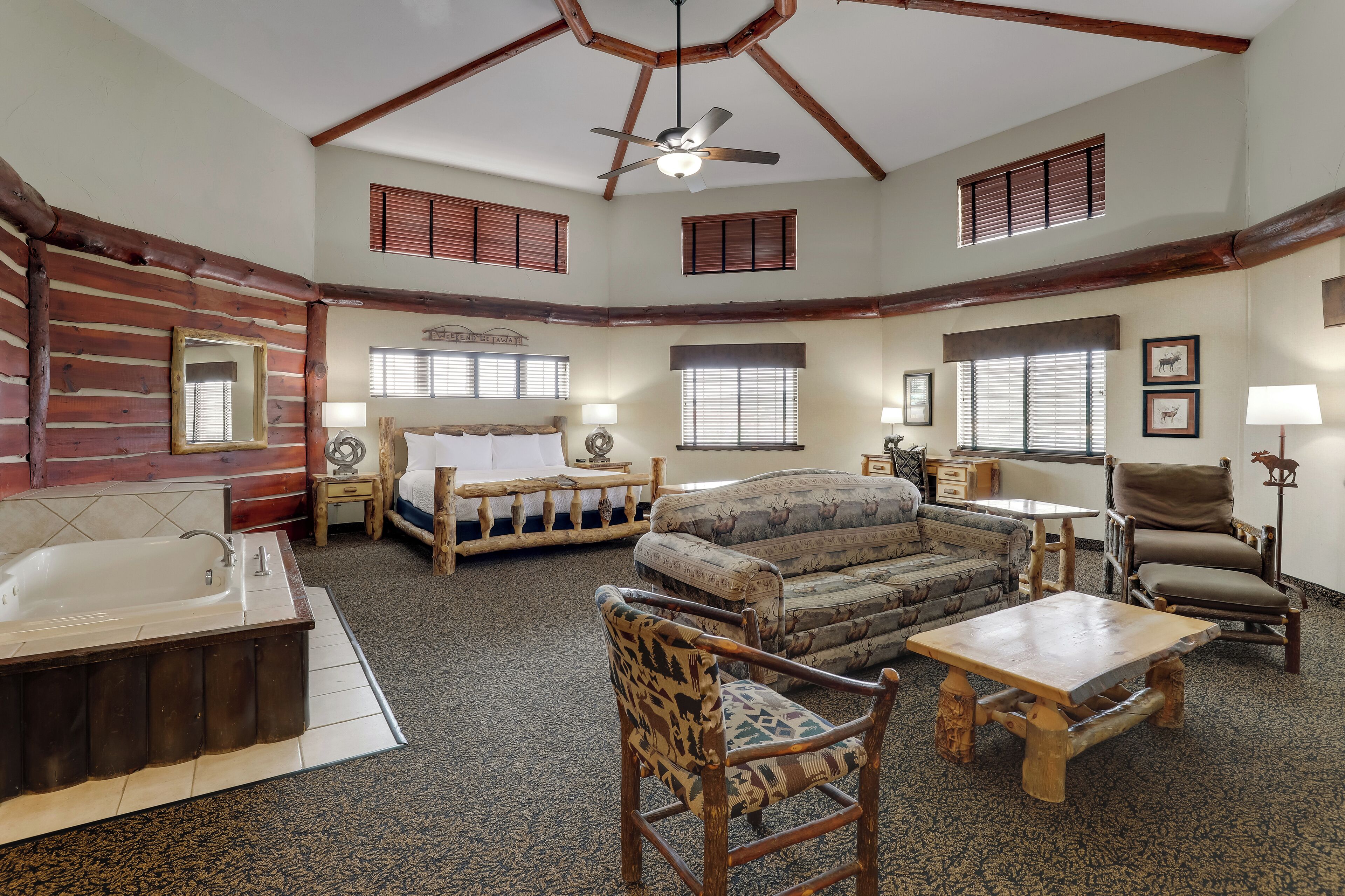 theme suite mini premier | desk, laptop workspace, iron/ironing board, free cots/infant beds