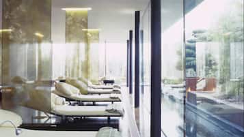 Sauna, steam room, body treatments, aromatherapy, hot stone massages