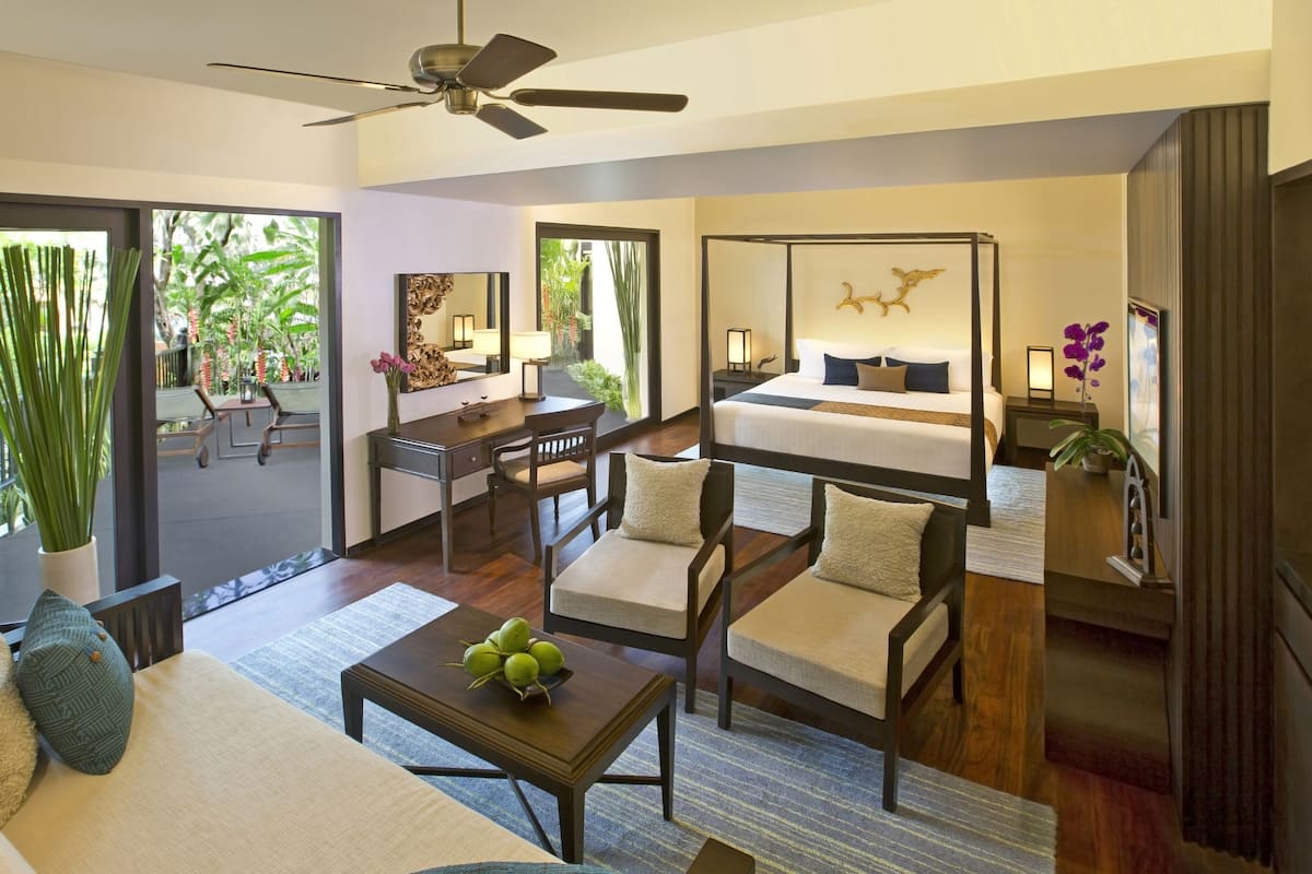 Two Bedroom Family Pool Suite | Rúmföt úr egypskri bómull, rúmföt af bestu gerð, míníbar