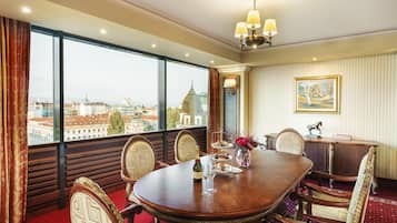 Grand Suite, lavish classical design with dazzling views | Living room | 55-inch Smart TV with satellite channels, TV, pay movies