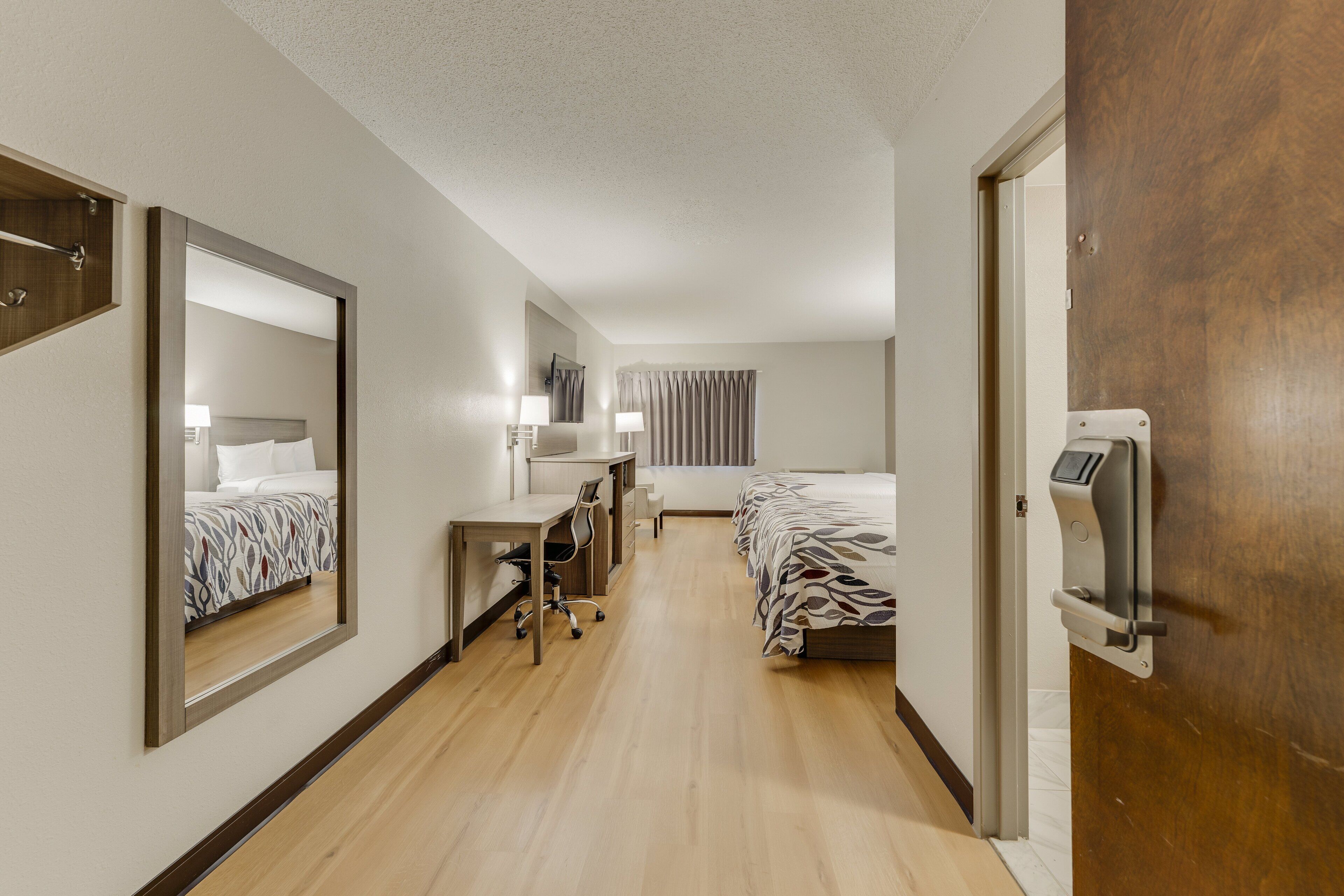 standard room, 2 queen beds, non smoking | 1 bedroom, desk, laptop workspace, blackout curtains