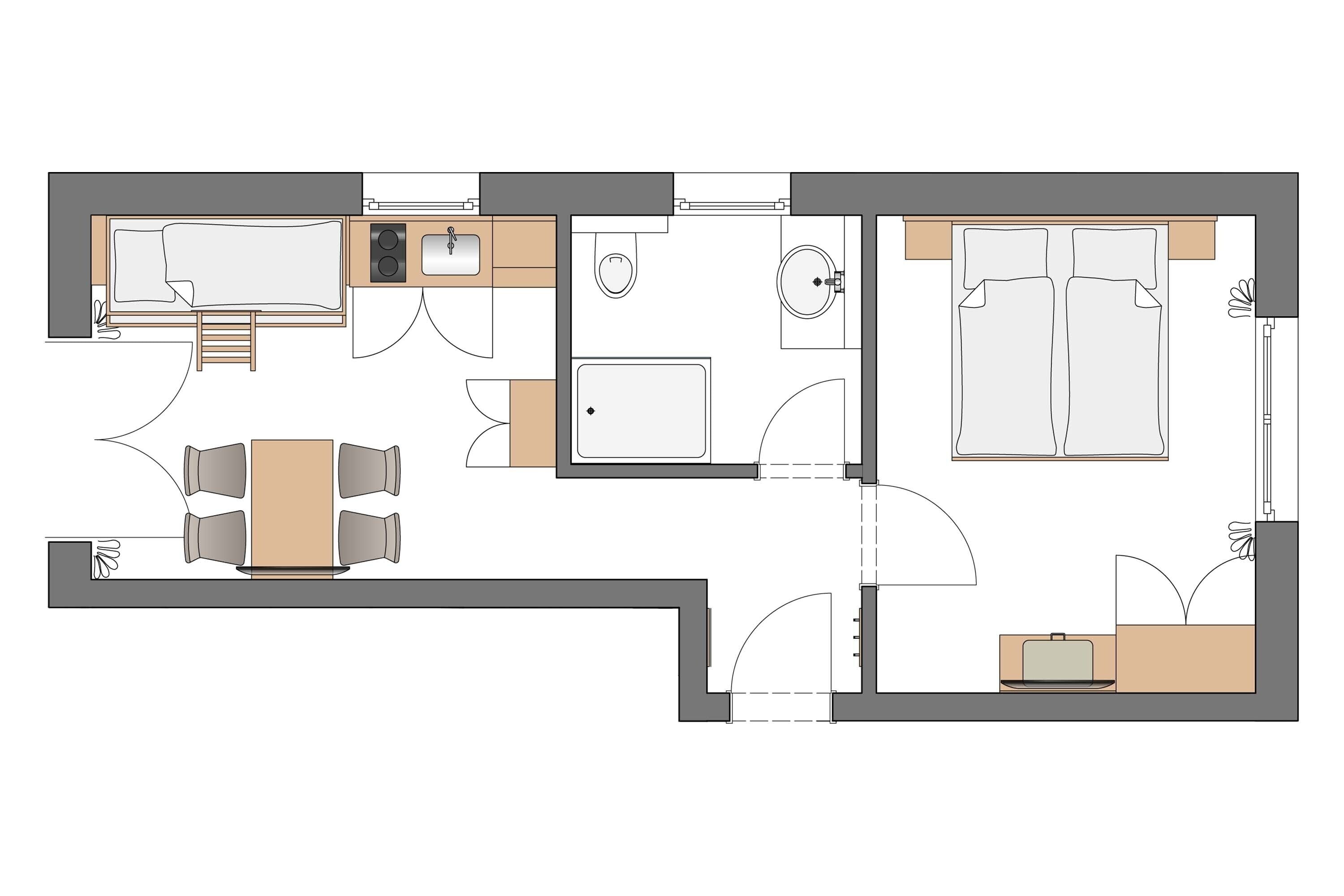 apartment, annex building (forellerie typ 1) | hypo-allergenic bedding, down duvets, minibar, in-room safe