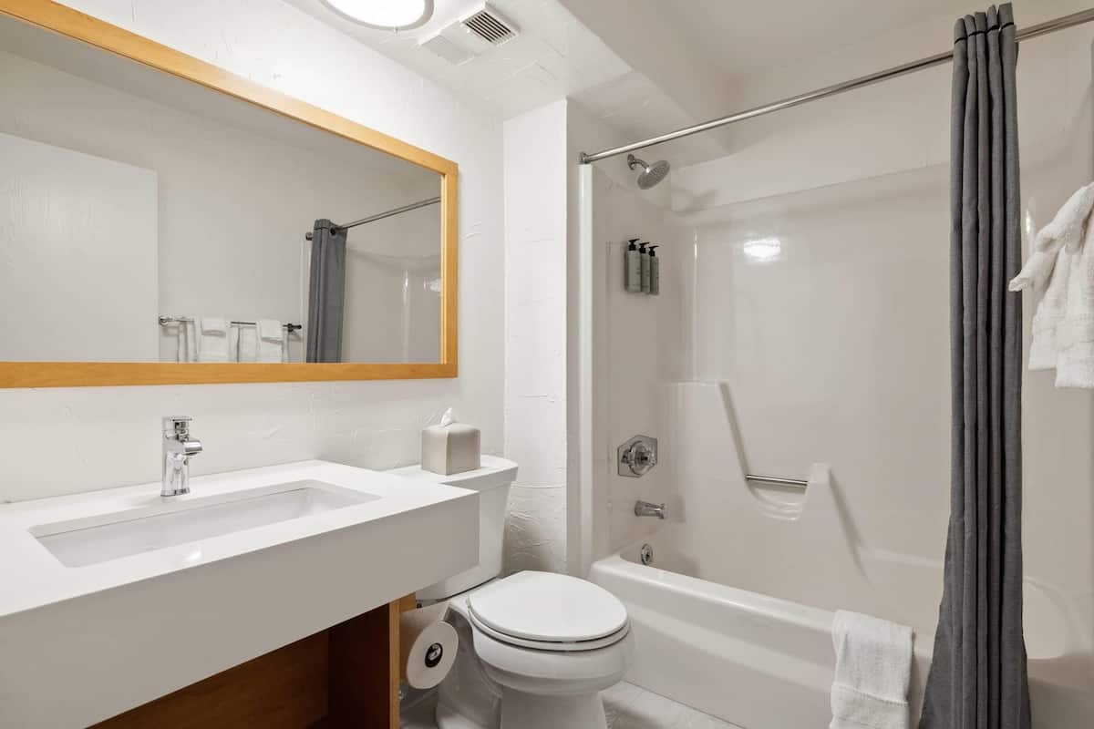 Desk, blackout drapes, soundproofing, WiFi (free)