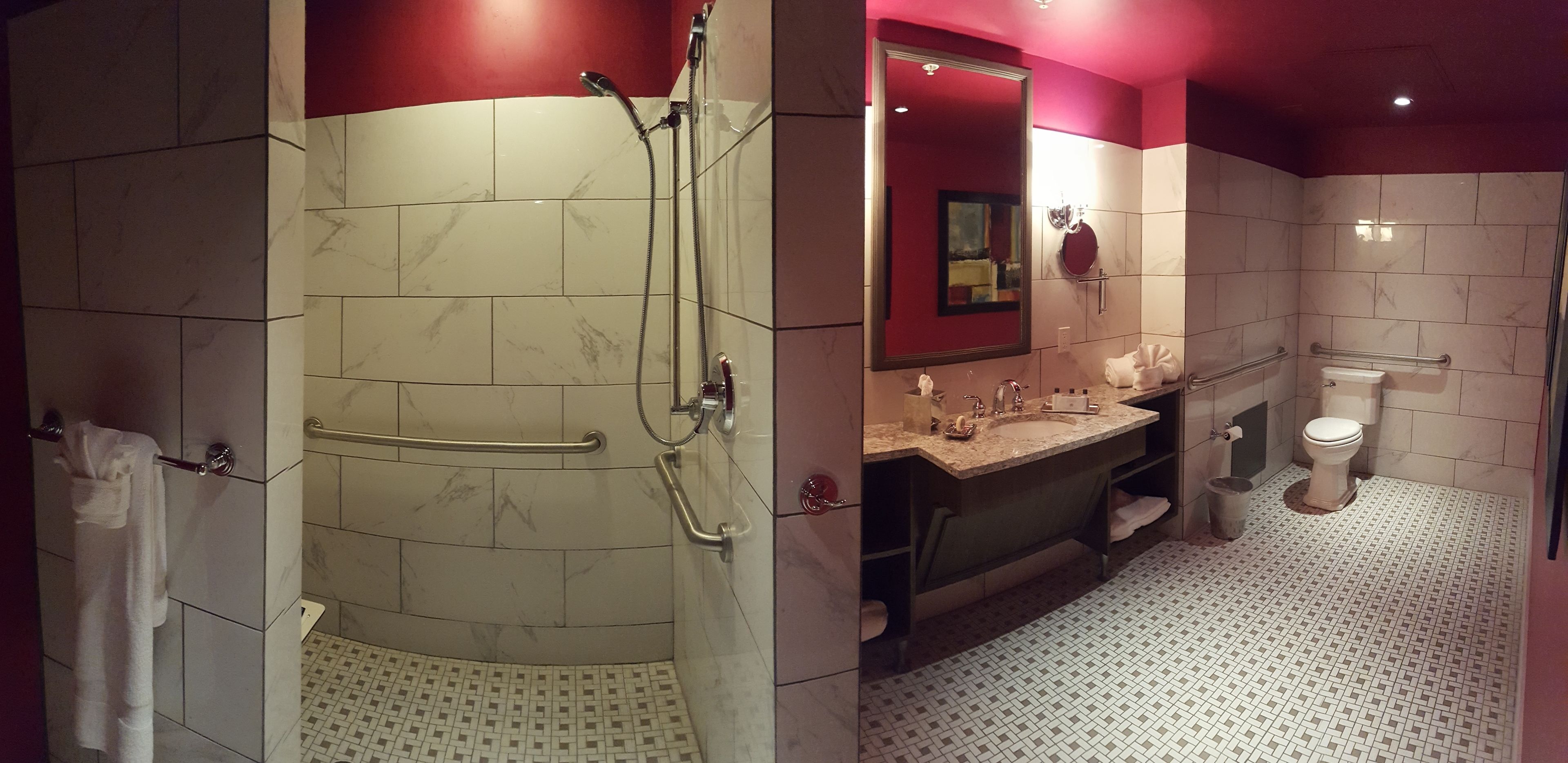 superior room, 1 king bed, accessible | bathroom | designer toiletries, hair dryer, bathrobes, towels