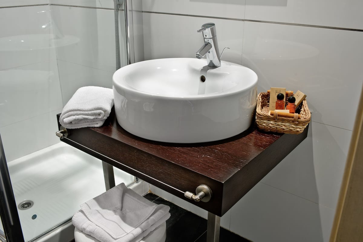 shower, free toiletries, hair dryer, bidet