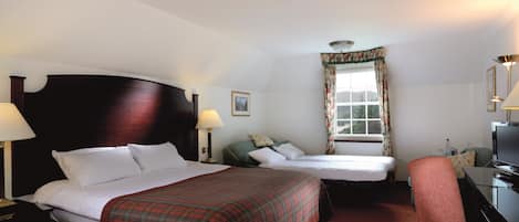 Family Room | Desk, blackout drapes, soundproofing, iron/ironing board