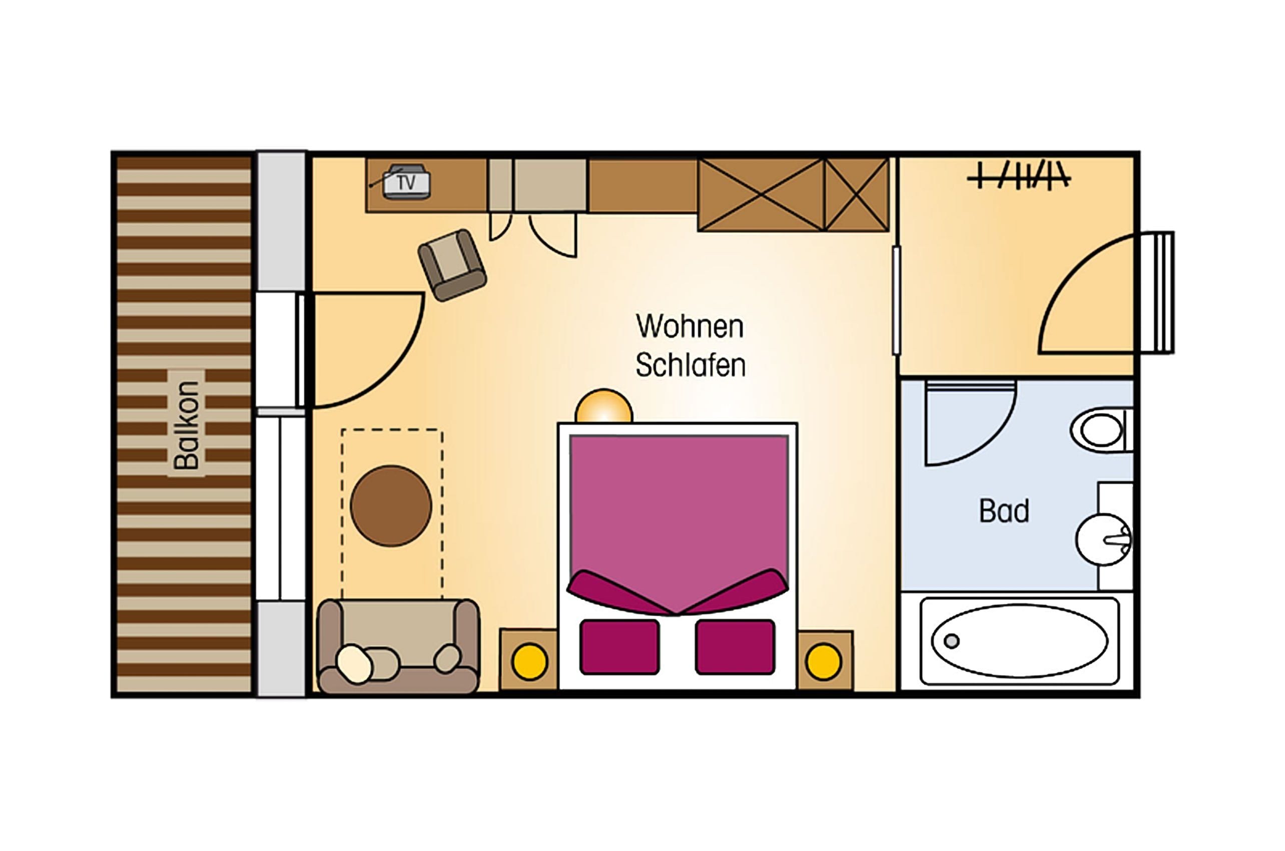 classic double room, mountain view (sonnenschein / abendrot) | floor plan