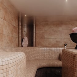 Behandelingskamers voor koppels, een sauna, een stoombad