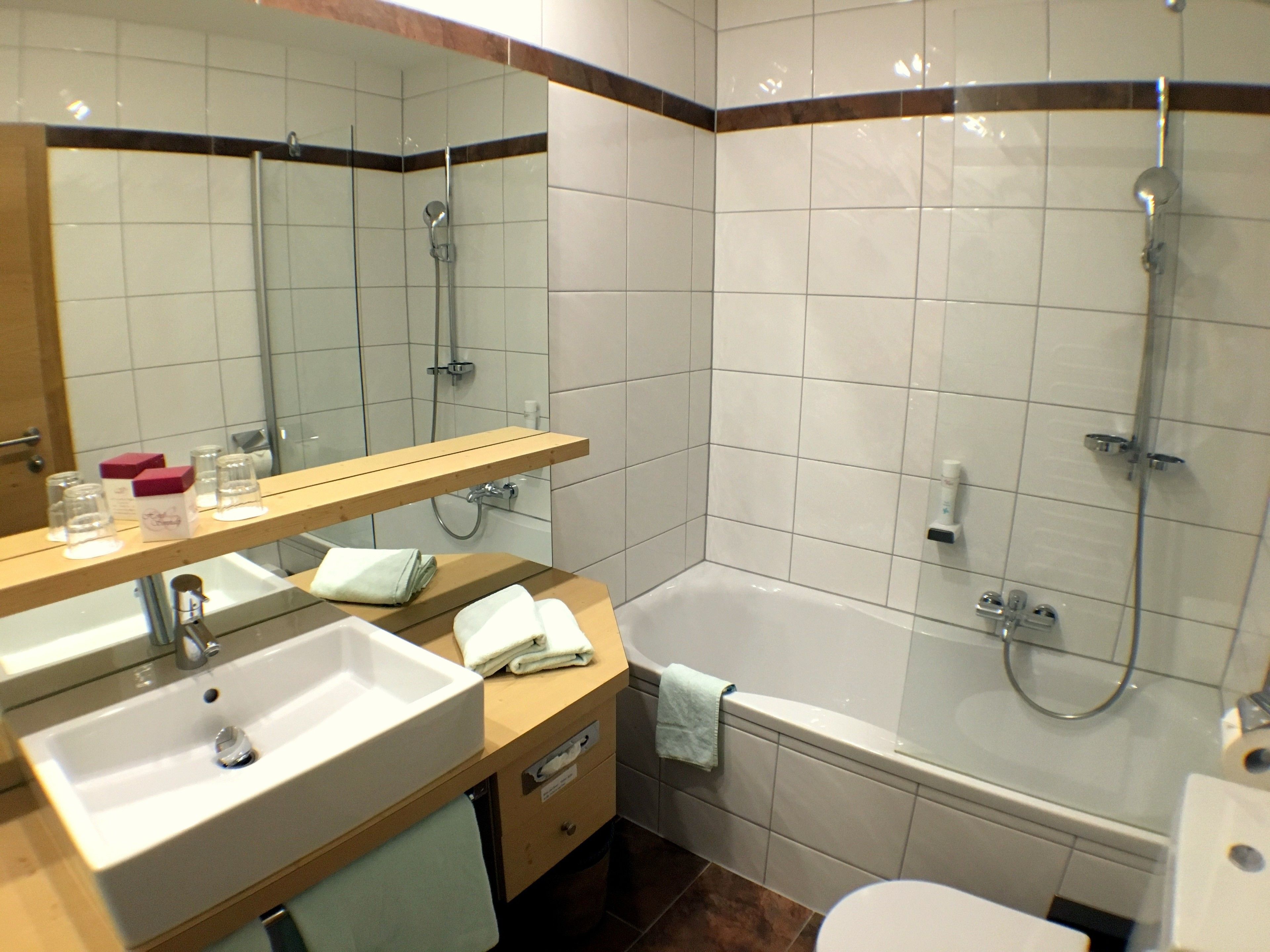 free toiletries, hair dryer, bathrobes, towels