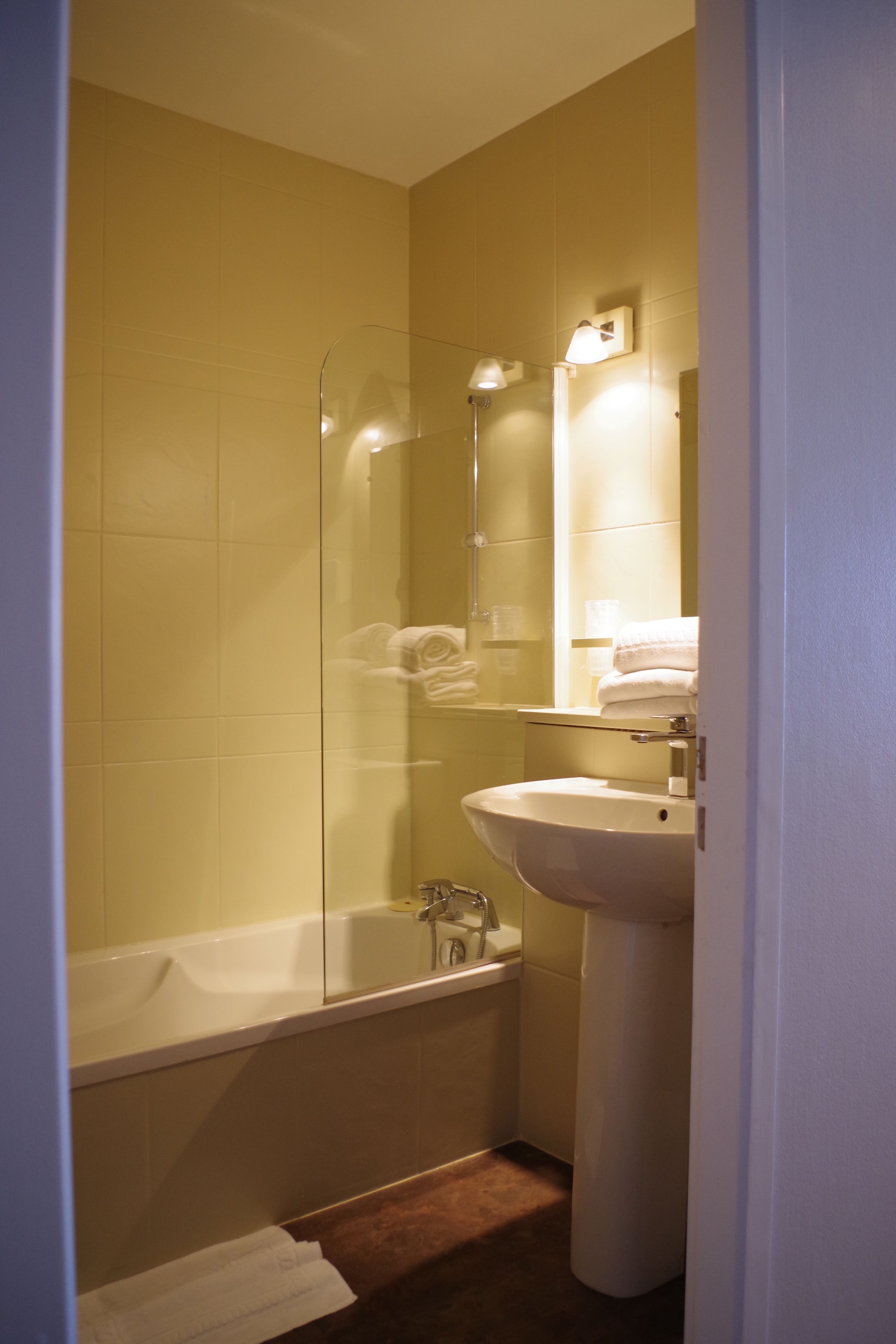 free toiletries, hair dryer, towels