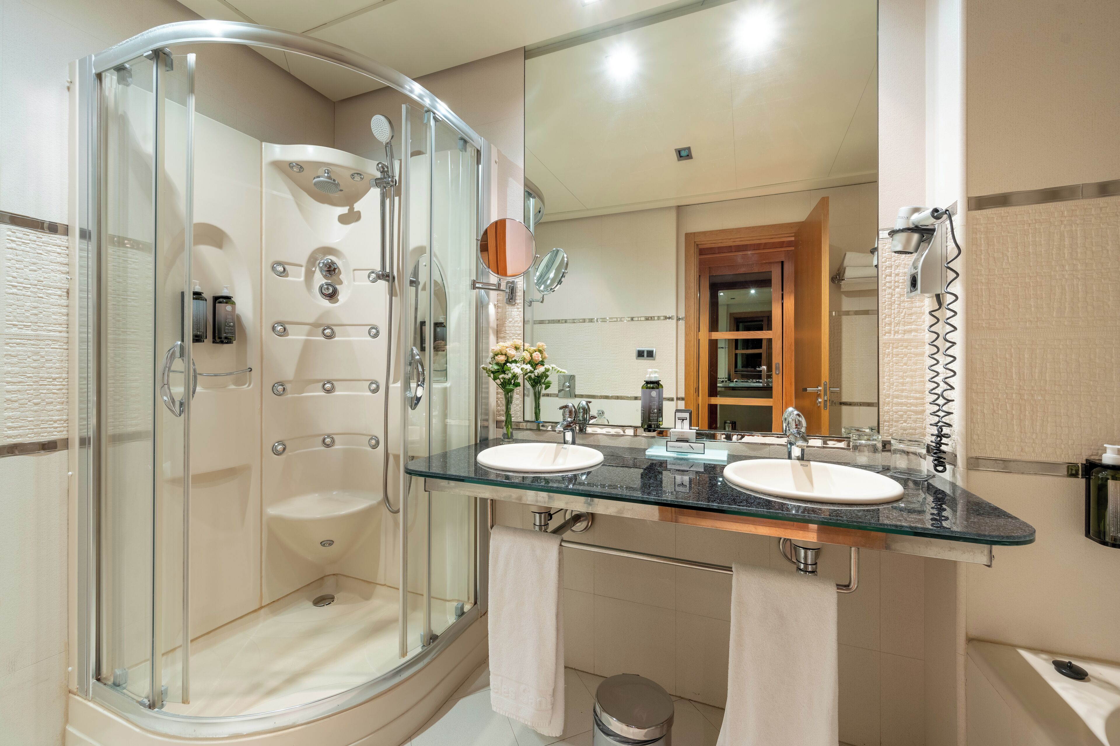 separate bathtub and shower, free toiletries, hair dryer, bidet