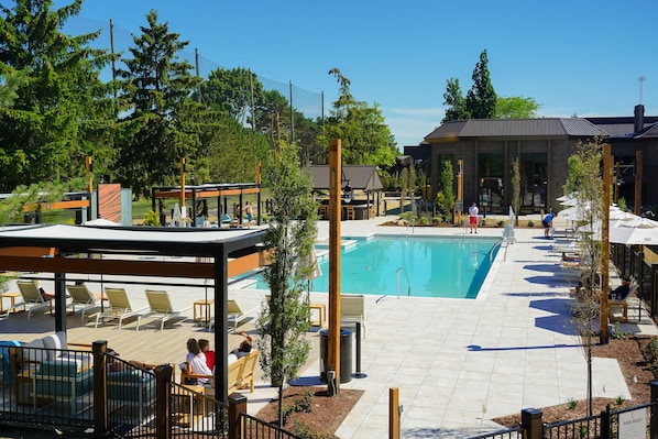 Indoor pool, seasonal outdoor pool, pool cabanas (surcharge)