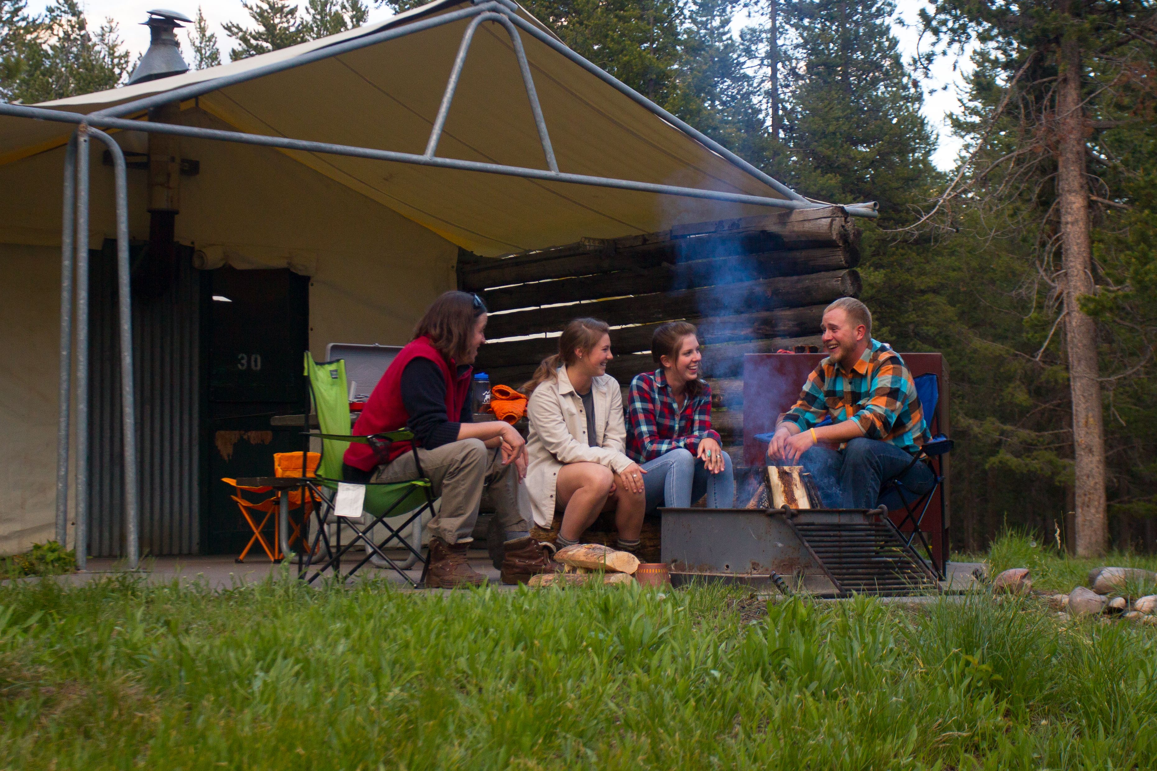 tent cabins (camping - no electricity, no bed linens, shared bath) | 1 bedroom, free cots/infant beds