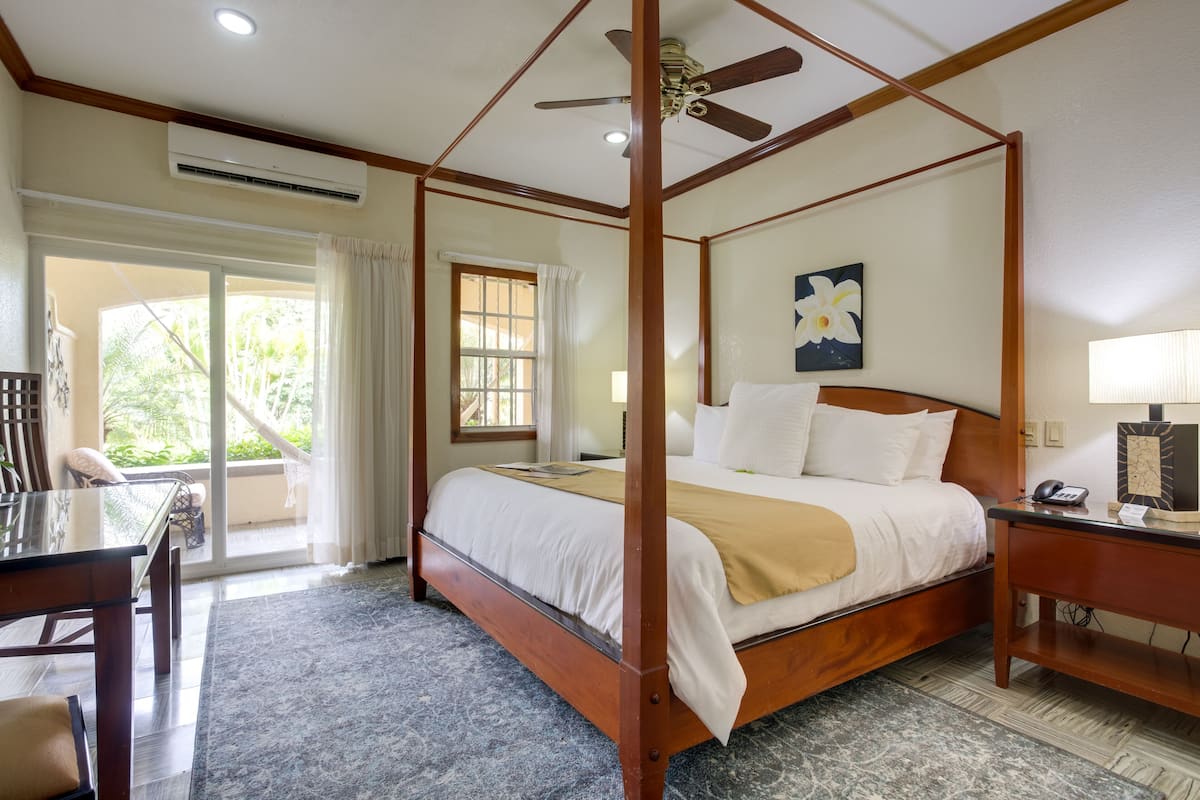 Balcony with king bed