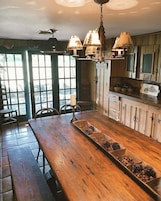 Family House | Private kitchen | Microwave, coffee/tea maker, paper towels, dining tables