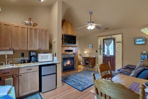 Luxury Cabin, 1 King Bed, Hot Tub, Mountain View | In-room dining - Rocky Mountain Lodge (Cascade)