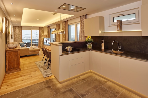 Apartment, 2 Bedrooms, Terrace (A-VITA Living 12, incl Cleaning €125) | Private kitchen | Fridge, stovetop, dishwasher, espresso maker