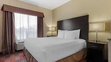 Premium bedding, down duvets, pillow-top beds, in-room safe