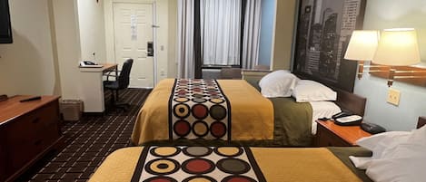 Individually decorated, individually furnished, desk, laptop workspace