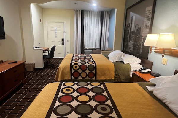 Individually decorated, individually furnished, desk, laptop workspace