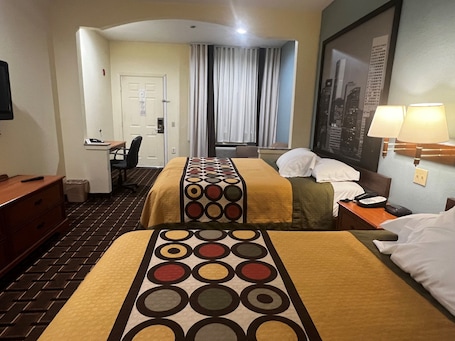 Individually decorated, individually furnished, desk, laptop workspace