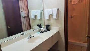 Luxury suite | Bathroom | Combined shower/tub, hair dryer, towels