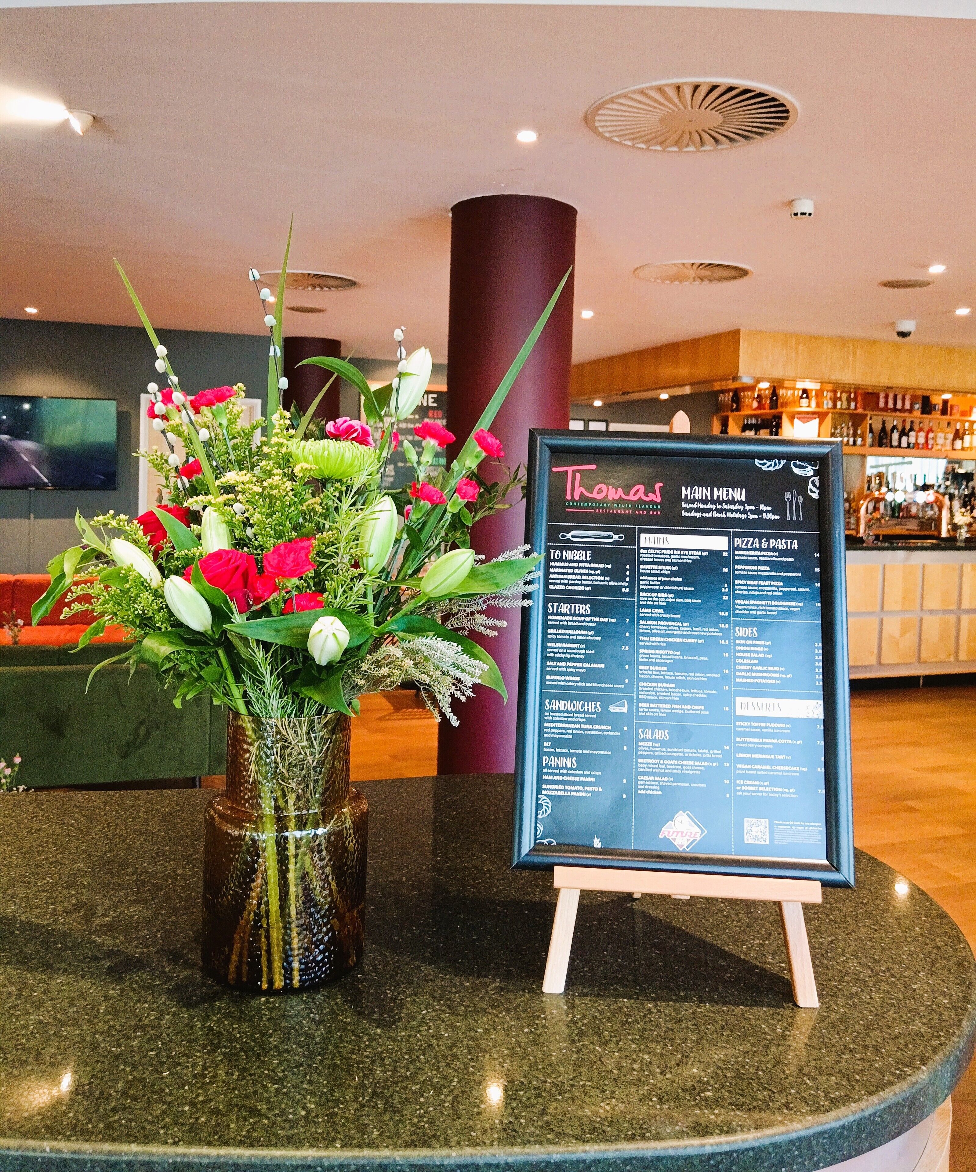 breakfast, lunch and dinner served